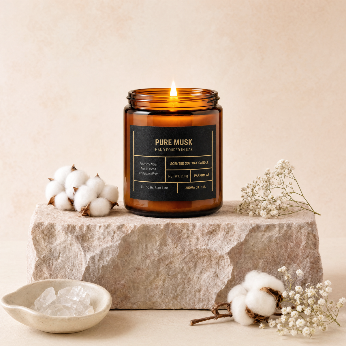 Pure Musk Scented Soy Wax Candle
