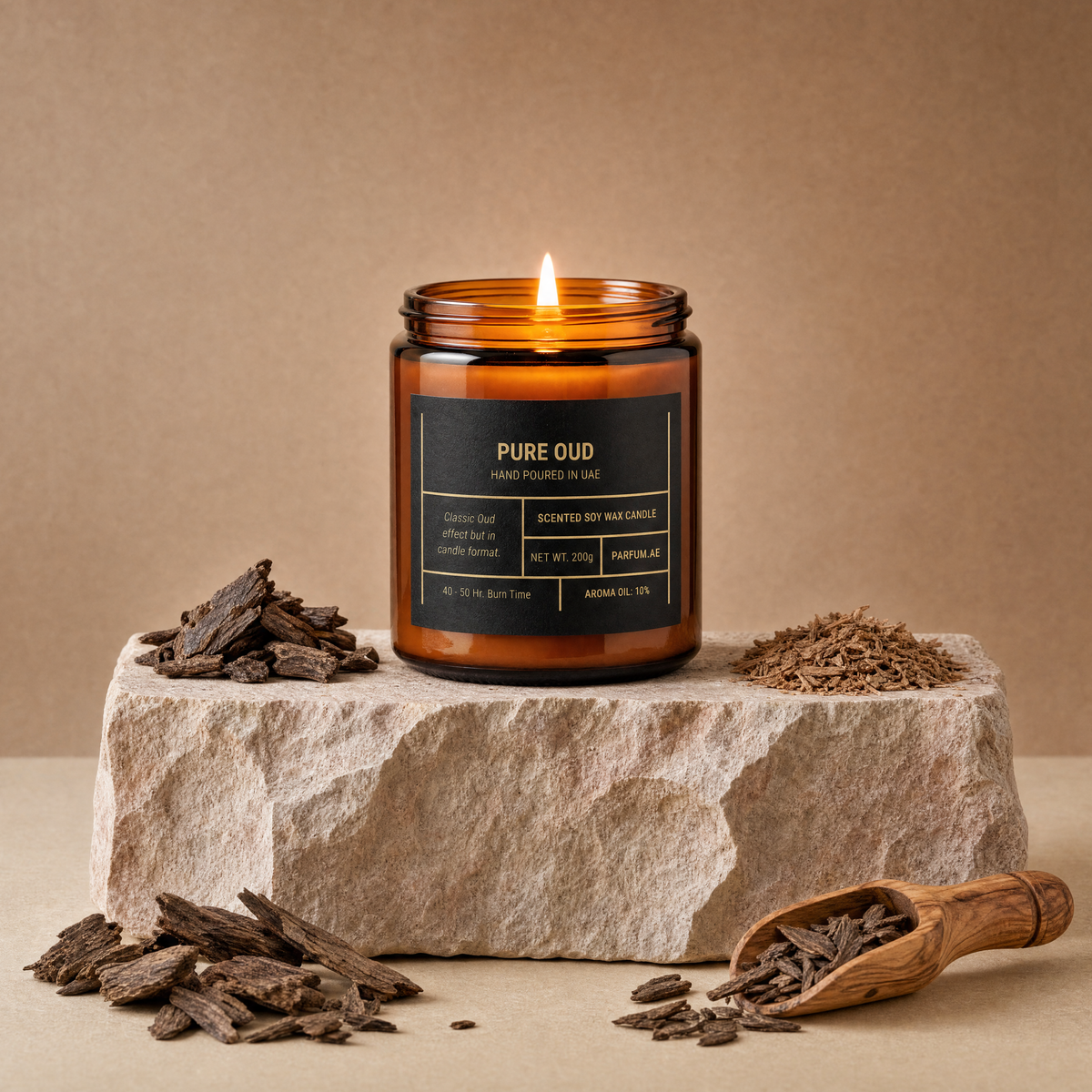 Pure Oud Scented Soy Wax Candle